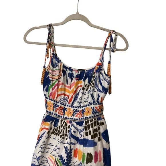 WILD BRAZIL TIE-SHOULDER COTTON MINI DRESS IN MULTI - Picture 3 of 7